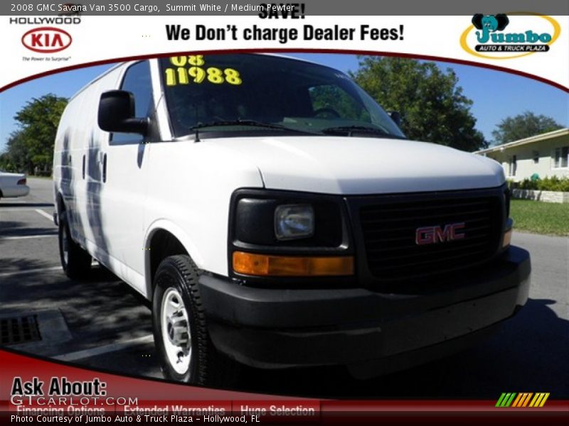 Summit White / Medium Pewter 2008 GMC Savana Van 3500 Cargo