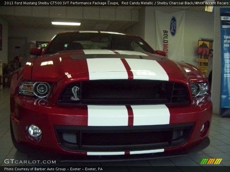 Red Candy Metallic / Shelby Charcoal Black/White Accent Recaro Sport Seats 2013 Ford Mustang Shelby GT500 SVT Performance Package Coupe