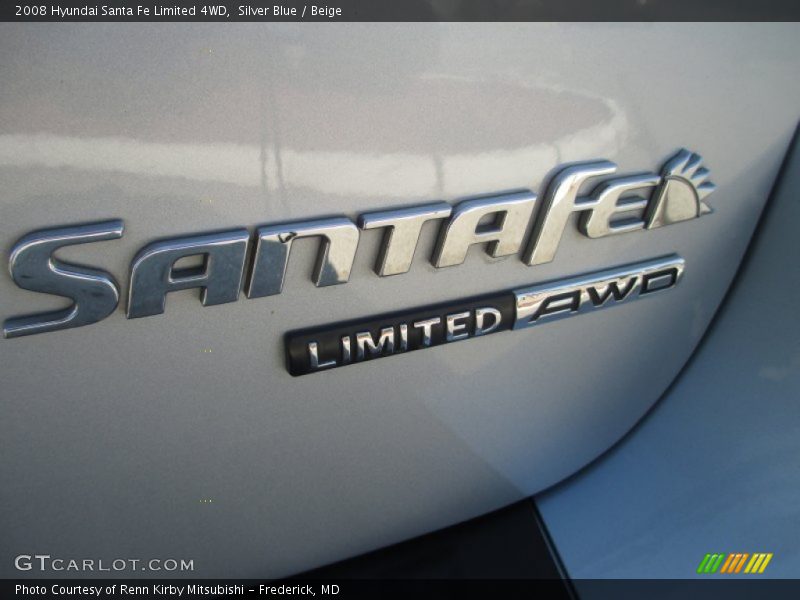 Silver Blue / Beige 2008 Hyundai Santa Fe Limited 4WD