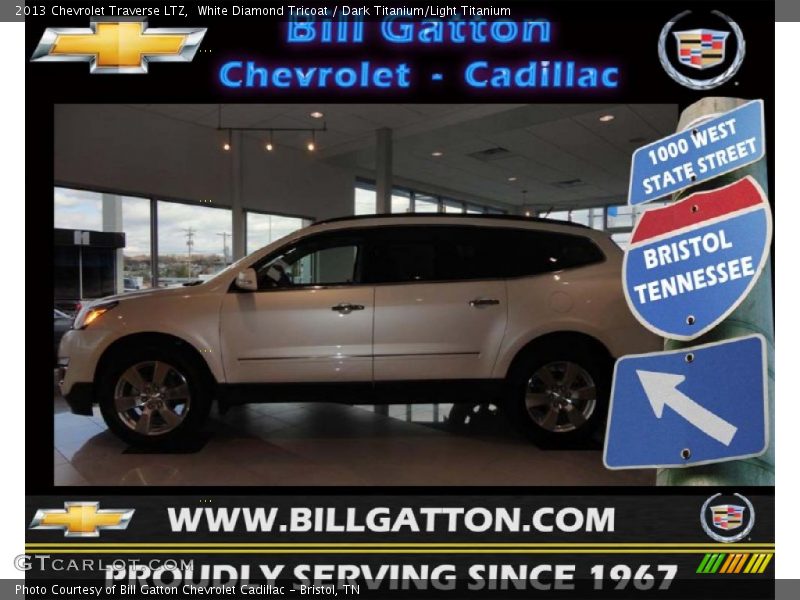 White Diamond Tricoat / Dark Titanium/Light Titanium 2013 Chevrolet Traverse LTZ