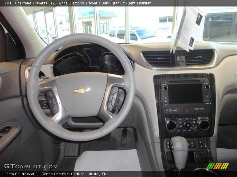White Diamond Tricoat / Dark Titanium/Light Titanium 2013 Chevrolet Traverse LTZ