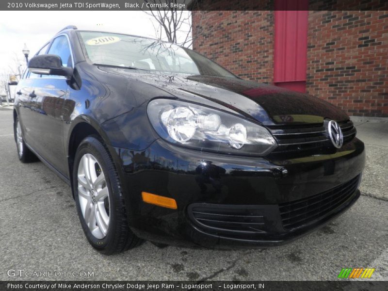 Black / Cornsilk Beige 2010 Volkswagen Jetta TDI SportWagen