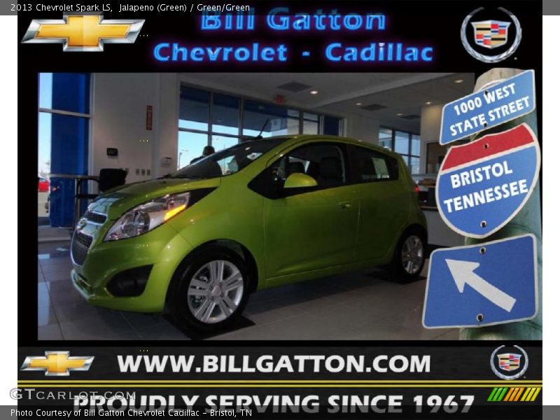 Jalapeno (Green) / Green/Green 2013 Chevrolet Spark LS