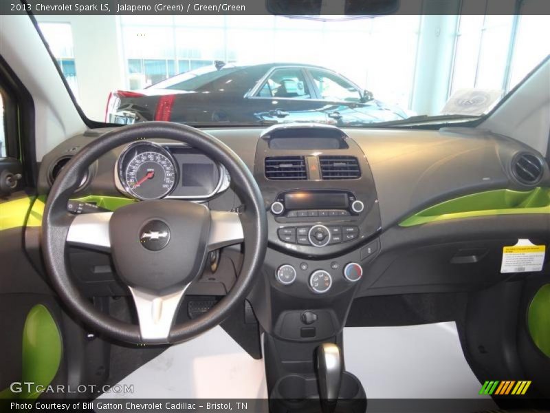 Jalapeno (Green) / Green/Green 2013 Chevrolet Spark LS