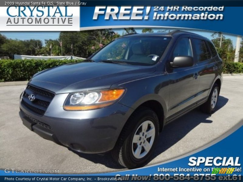 Slate Blue / Gray 2009 Hyundai Santa Fe GLS
