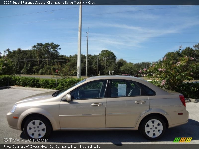 Champagne Beige Metallic / Grey 2007 Suzuki Forenza Sedan