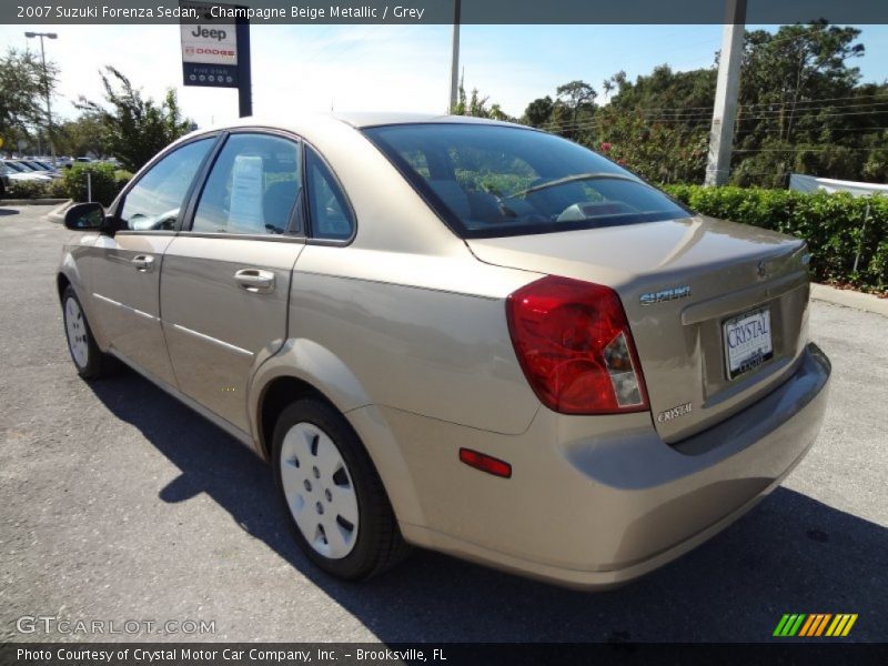 Champagne Beige Metallic / Grey 2007 Suzuki Forenza Sedan