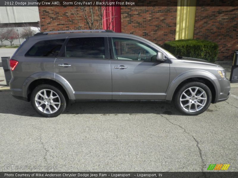 Storm Grey Pearl / Black/Light Frost Beige 2012 Dodge Journey Crew AWD
