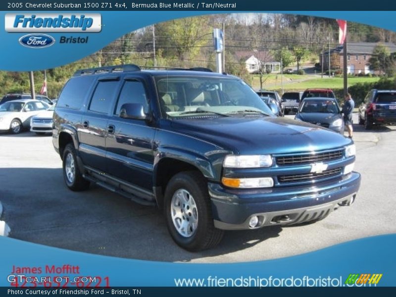 Bermuda Blue Metallic / Tan/Neutral 2005 Chevrolet Suburban 1500 Z71 4x4