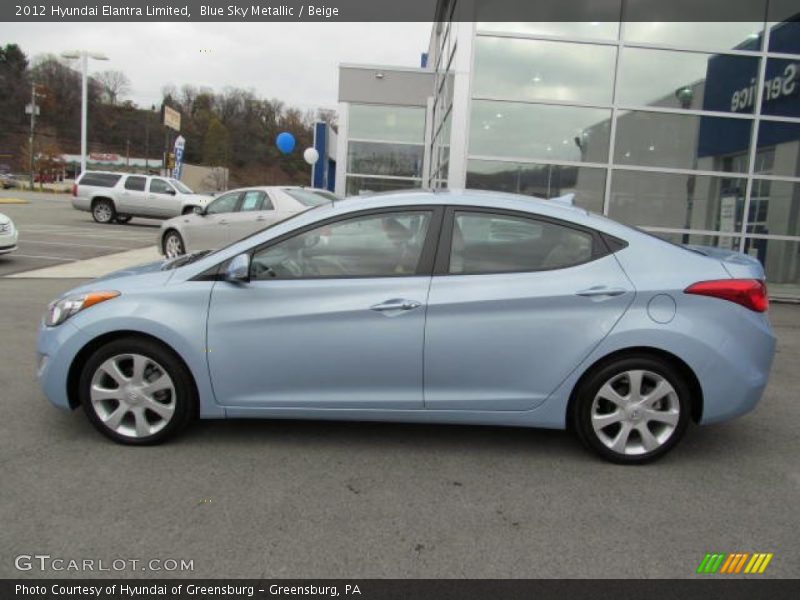 Blue Sky Metallic / Beige 2012 Hyundai Elantra Limited