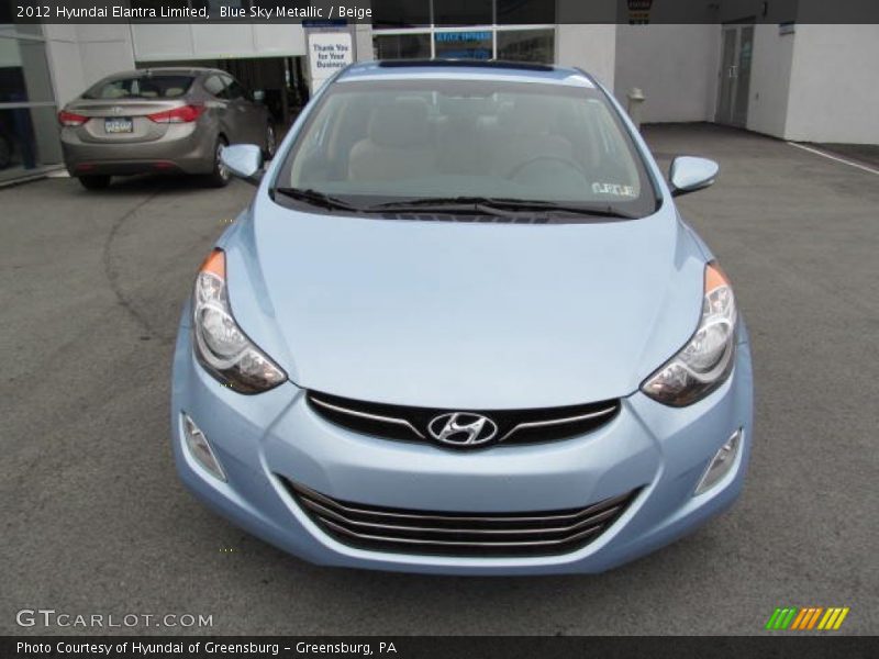 Blue Sky Metallic / Beige 2012 Hyundai Elantra Limited