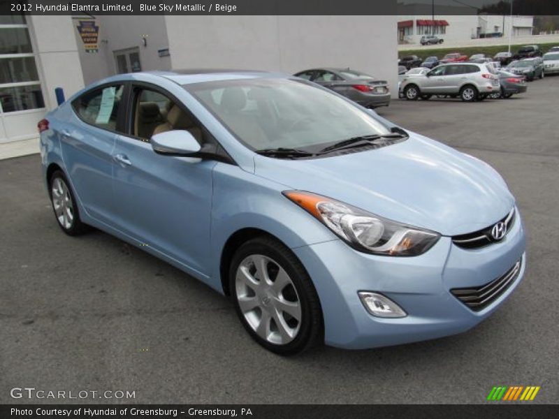 Blue Sky Metallic / Beige 2012 Hyundai Elantra Limited