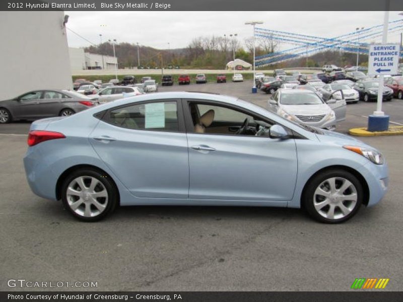 Blue Sky Metallic / Beige 2012 Hyundai Elantra Limited