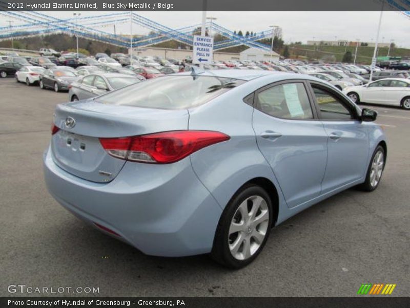 Blue Sky Metallic / Beige 2012 Hyundai Elantra Limited