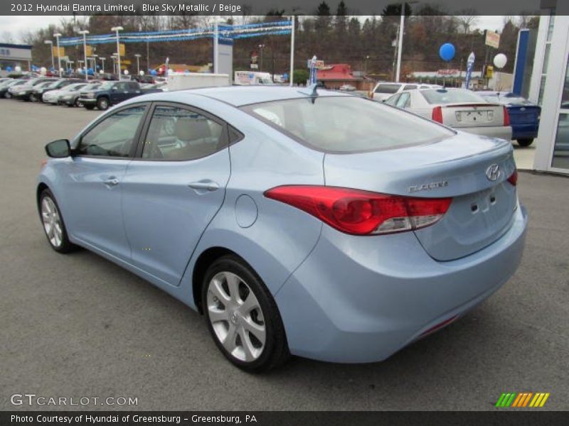 Blue Sky Metallic / Beige 2012 Hyundai Elantra Limited