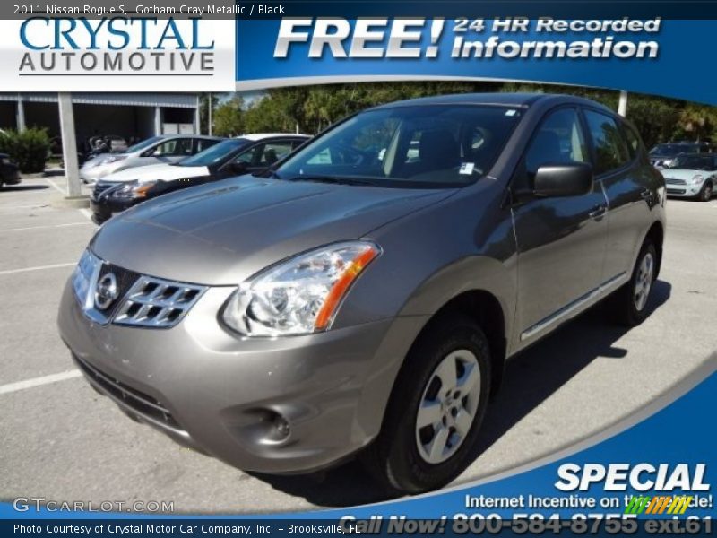 Gotham Gray Metallic / Black 2011 Nissan Rogue S