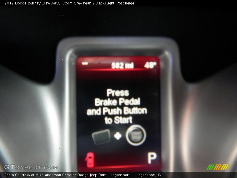 Storm Grey Pearl / Black/Light Frost Beige 2012 Dodge Journey Crew AWD