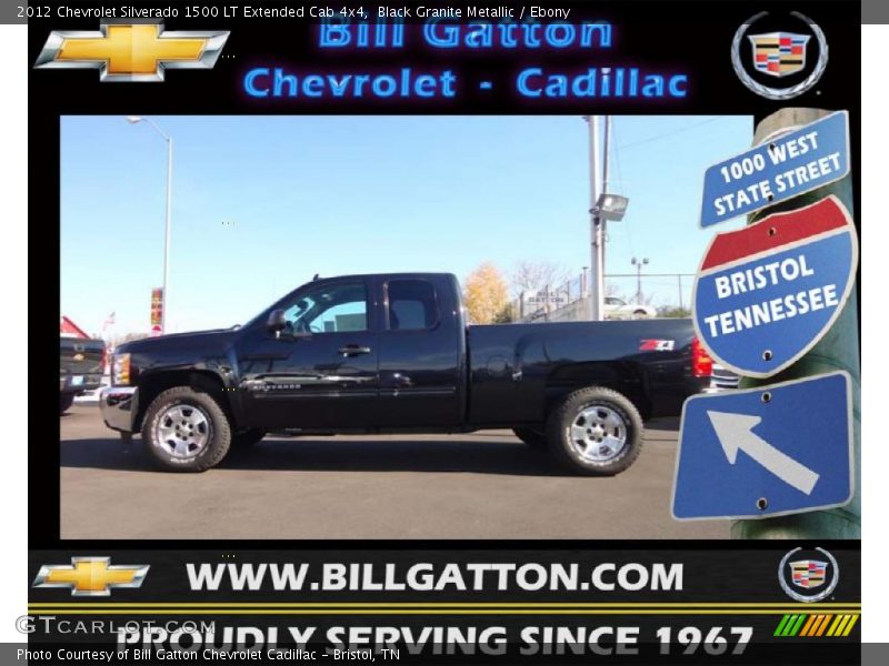 Black Granite Metallic / Ebony 2012 Chevrolet Silverado 1500 LT Extended Cab 4x4