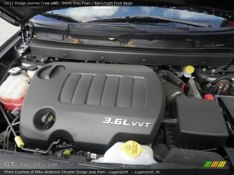 Storm Grey Pearl / Black/Light Frost Beige 2012 Dodge Journey Crew AWD