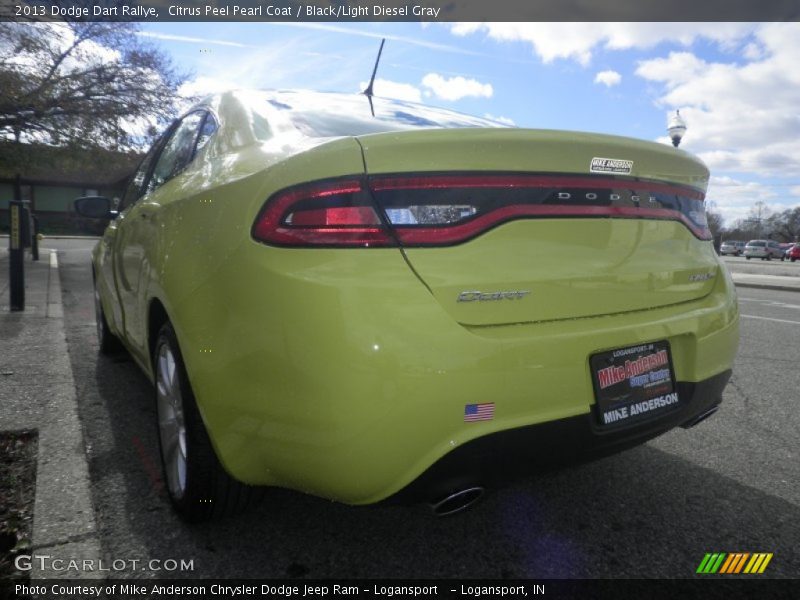 Citrus Peel Pearl Coat / Black/Light Diesel Gray 2013 Dodge Dart Rallye