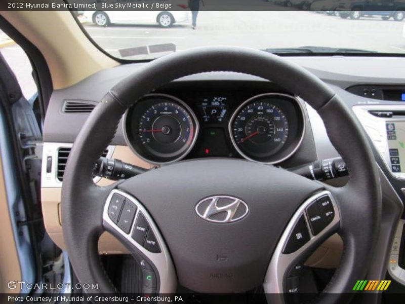 Blue Sky Metallic / Beige 2012 Hyundai Elantra Limited