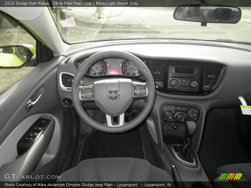 Citrus Peel Pearl Coat / Black/Light Diesel Gray 2013 Dodge Dart Rallye