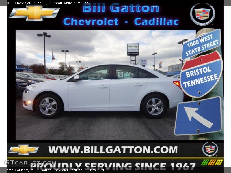 Summit White / Jet Black 2012 Chevrolet Cruze LT