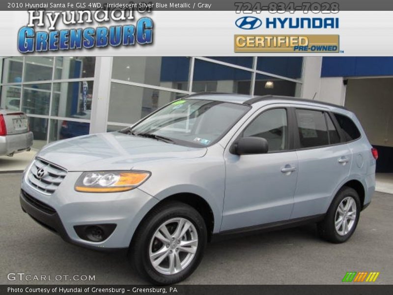 Irridescent Silver Blue Metallic / Gray 2010 Hyundai Santa Fe GLS 4WD