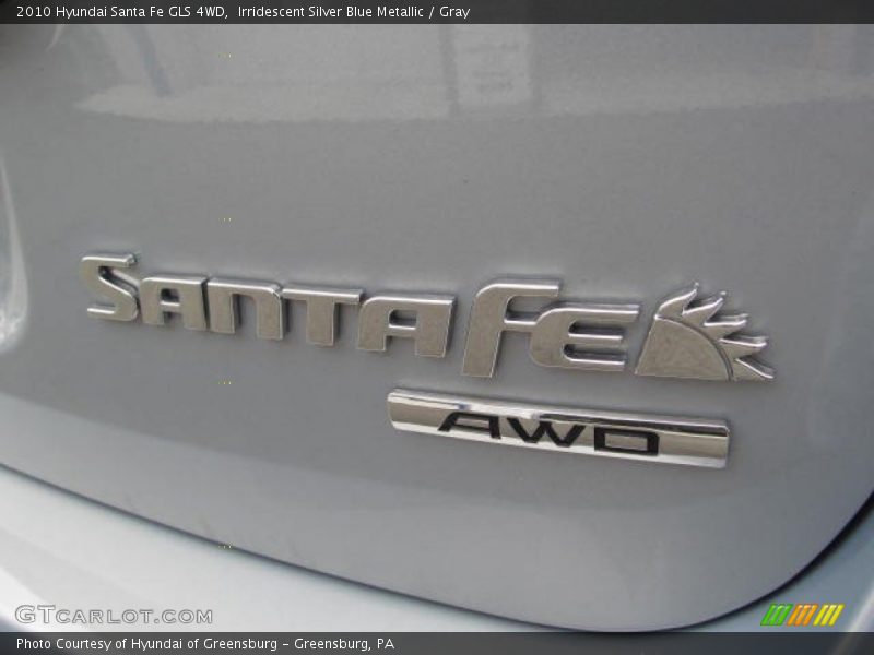 Irridescent Silver Blue Metallic / Gray 2010 Hyundai Santa Fe GLS 4WD