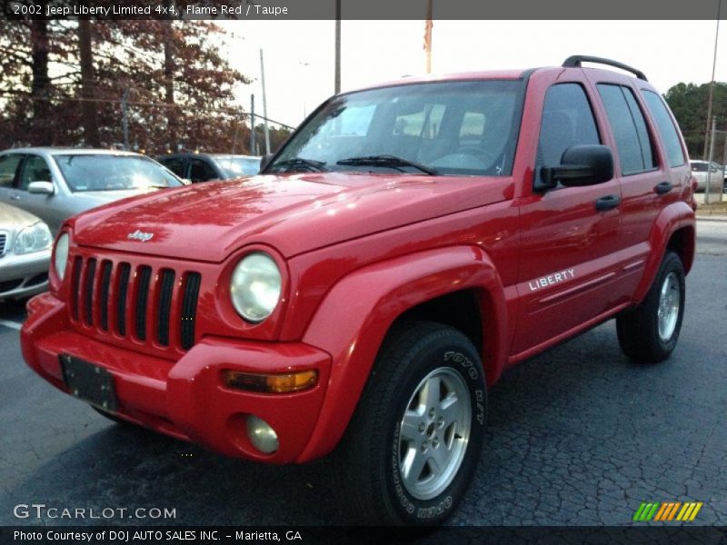 Flame Red / Taupe 2002 Jeep Liberty Limited 4x4