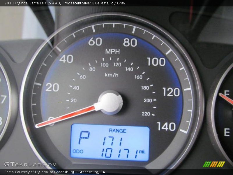 Irridescent Silver Blue Metallic / Gray 2010 Hyundai Santa Fe GLS 4WD