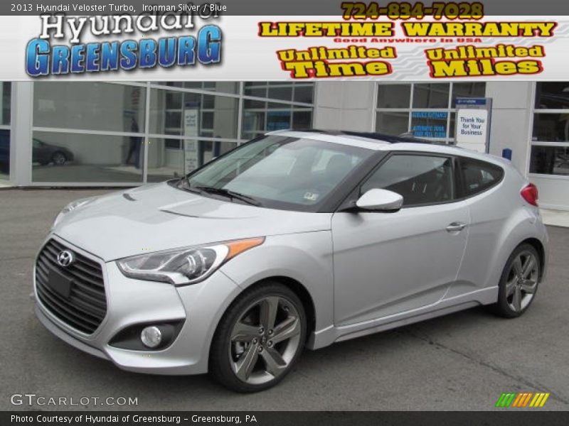 Ironman Silver / Blue 2013 Hyundai Veloster Turbo