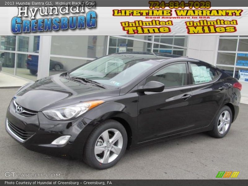 Midnight Black / Gray 2013 Hyundai Elantra GLS