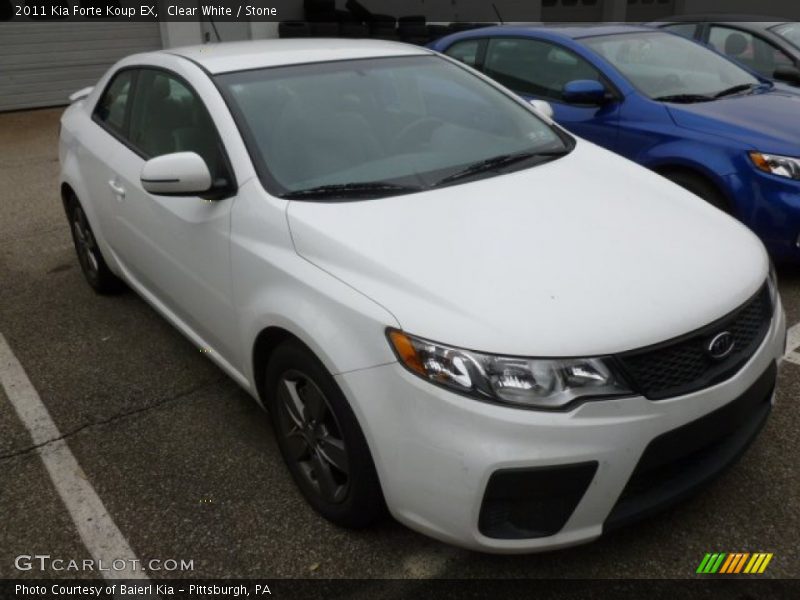 Clear White / Stone 2011 Kia Forte Koup EX