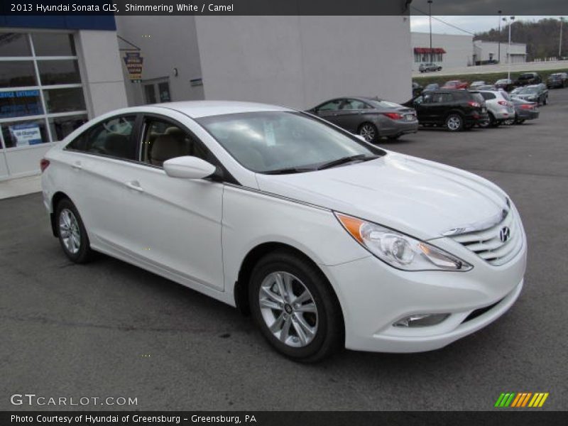Shimmering White / Camel 2013 Hyundai Sonata GLS