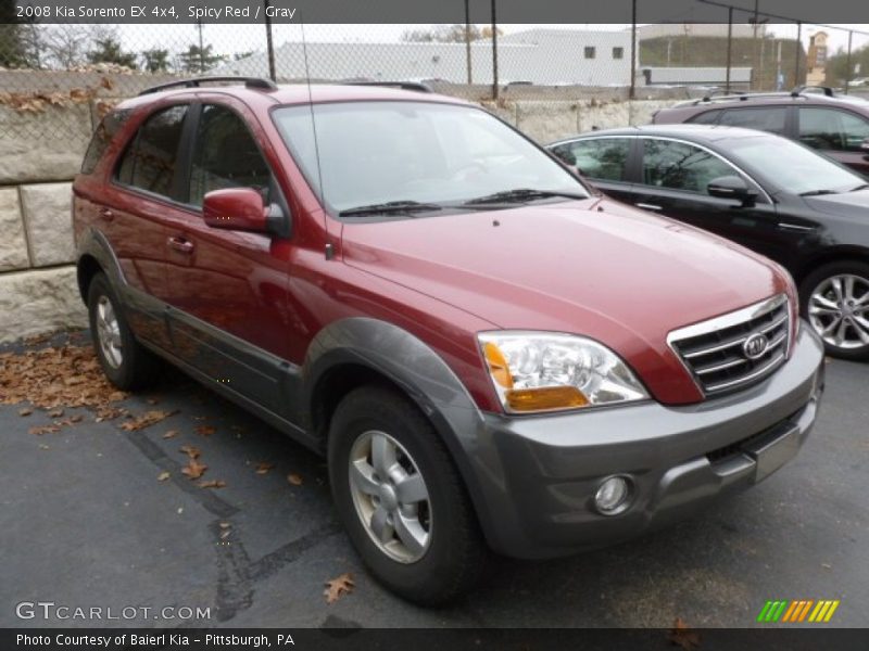 Spicy Red / Gray 2008 Kia Sorento EX 4x4