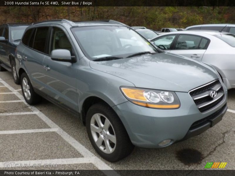 Silver Blue / Beige 2008 Hyundai Santa Fe SE 4WD