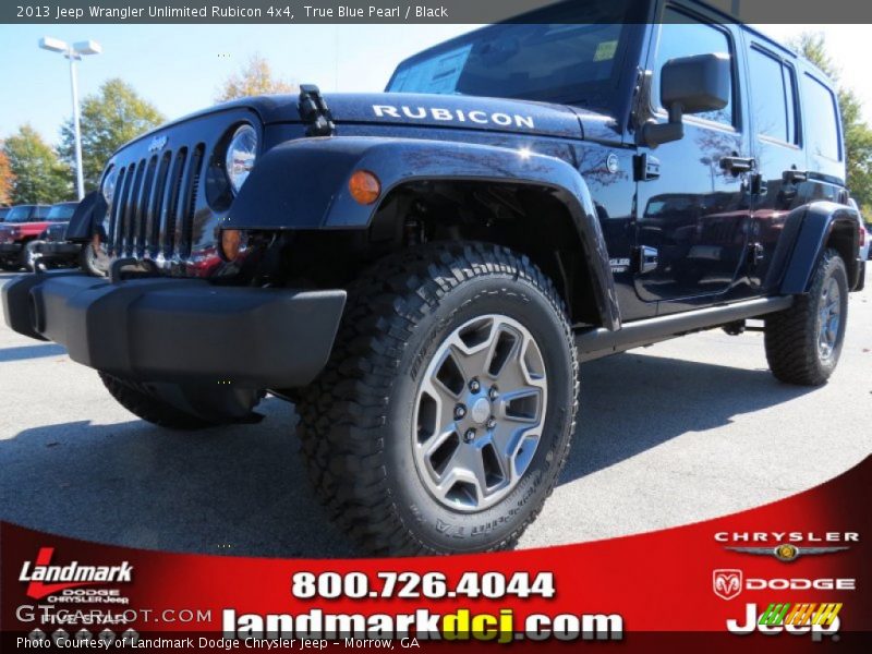 True Blue Pearl / Black 2013 Jeep Wrangler Unlimited Rubicon 4x4