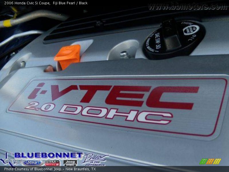 Fiji Blue Pearl / Black 2006 Honda Civic Si Coupe