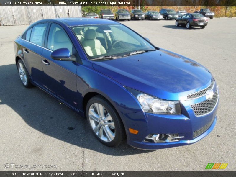 Blue Topaz Metallic / Cocoa/Light Neutral 2013 Chevrolet Cruze LTZ/RS