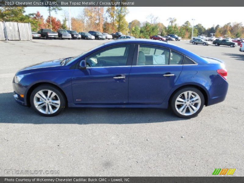 Blue Topaz Metallic / Cocoa/Light Neutral 2013 Chevrolet Cruze LTZ/RS