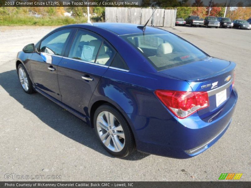 Blue Topaz Metallic / Cocoa/Light Neutral 2013 Chevrolet Cruze LTZ/RS