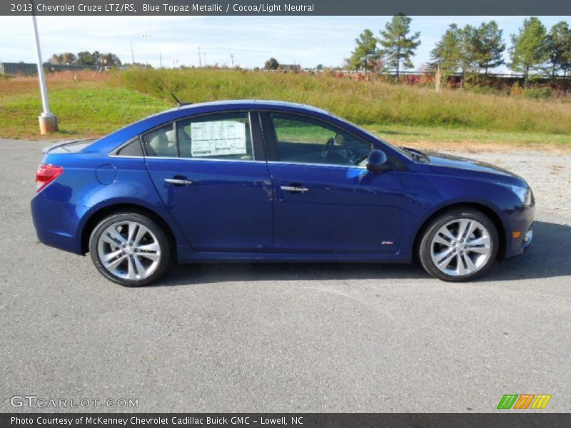 Blue Topaz Metallic / Cocoa/Light Neutral 2013 Chevrolet Cruze LTZ/RS