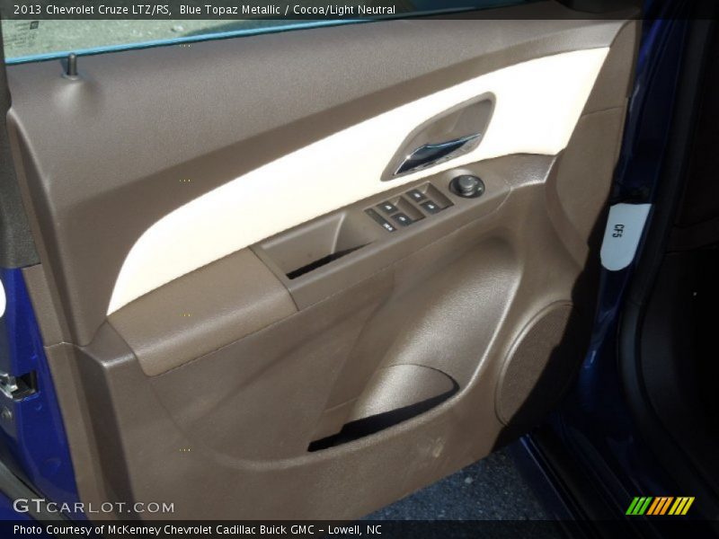 Blue Topaz Metallic / Cocoa/Light Neutral 2013 Chevrolet Cruze LTZ/RS