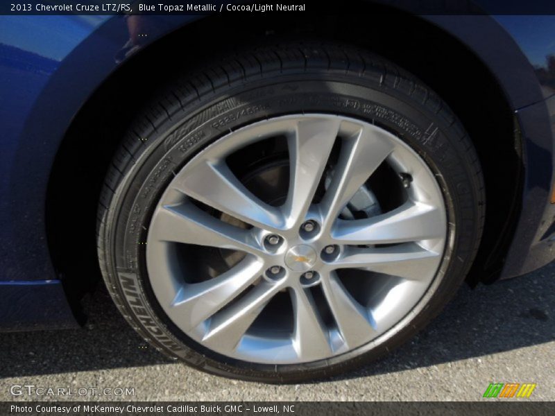 Blue Topaz Metallic / Cocoa/Light Neutral 2013 Chevrolet Cruze LTZ/RS