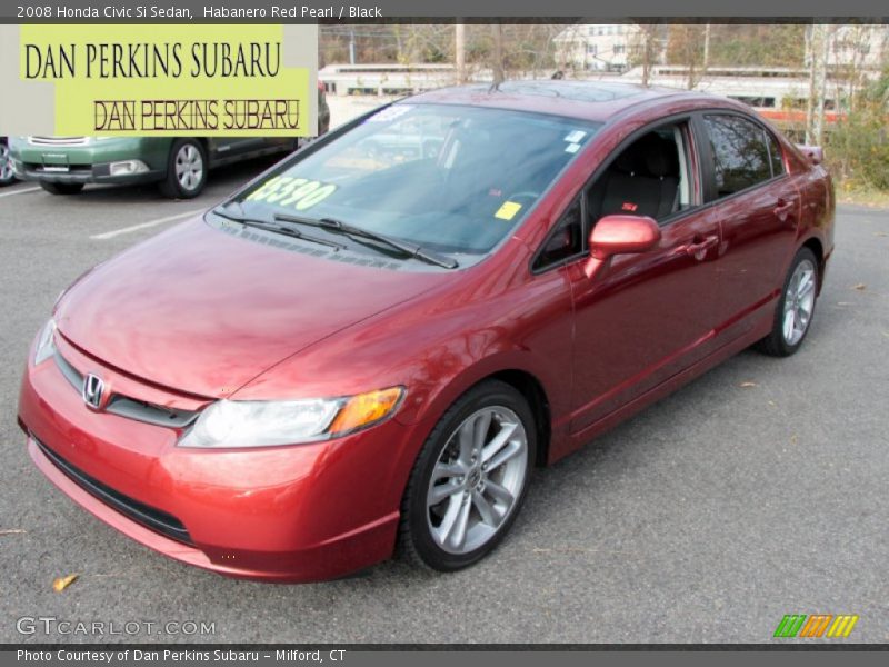 Habanero Red Pearl / Black 2008 Honda Civic Si Sedan