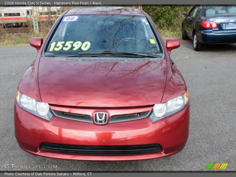 Habanero Red Pearl / Black 2008 Honda Civic Si Sedan