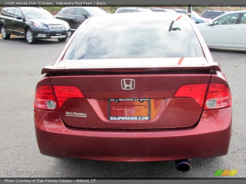 Habanero Red Pearl / Black 2008 Honda Civic Si Sedan
