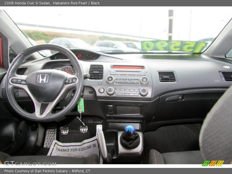 Habanero Red Pearl / Black 2008 Honda Civic Si Sedan