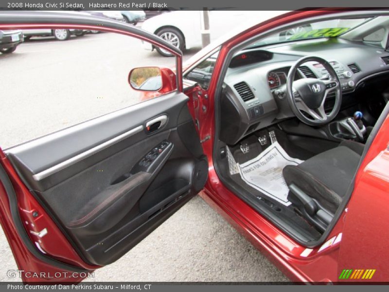 Habanero Red Pearl / Black 2008 Honda Civic Si Sedan